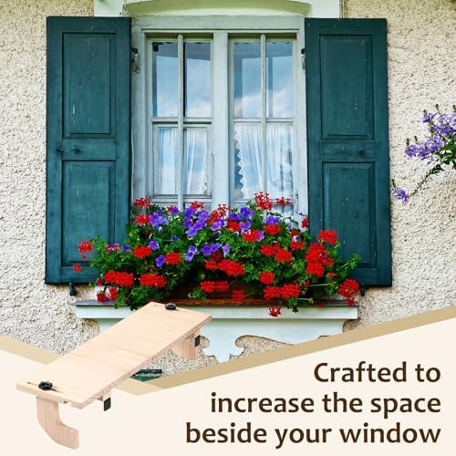 Natural Window Sill Plant Shelf, 21.7 x 7.1 x 5.9 Inch - Image 6