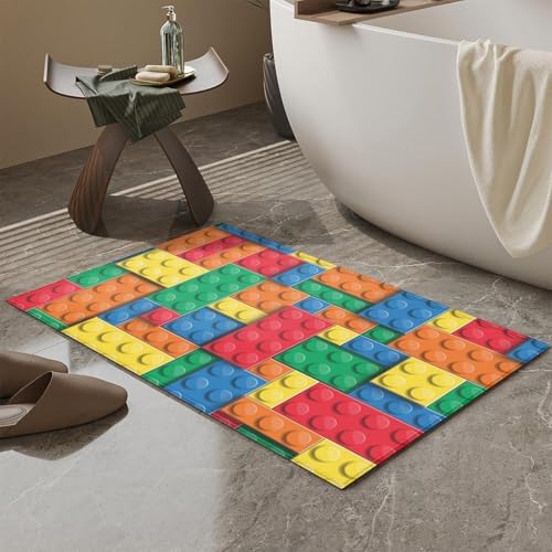 Building Blocks Bricks Bath Mat - Image 5