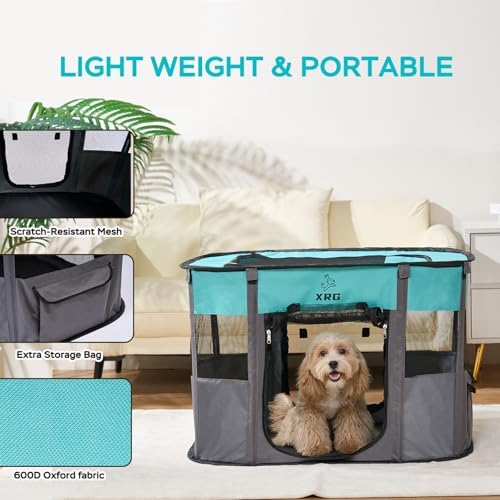 XRG Foldable Pet Playpen, Indoor Cat cage Puppy Crates L - Image 6