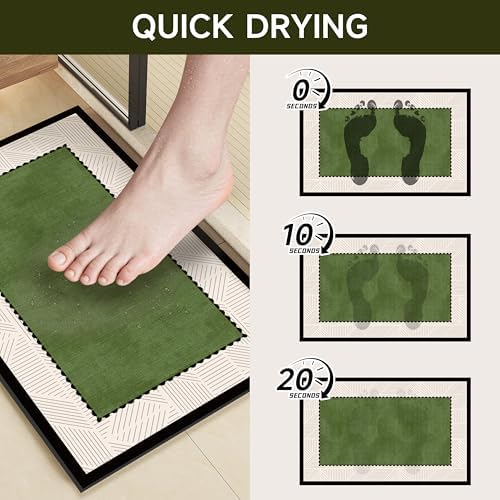 Ultra Thin Bath Mat 24"x16", Absorbent Quick Dry Washable Bath Rug - Image 3