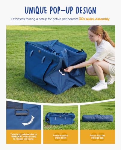CANINE CANYON 30 Inch Collapsible Soft Dog Crate, Portable Travel Kennel - Image 3