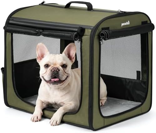 Dog Car Carrier Light Weight 24×17.7×20.5in, Foldable Dog Carrier by pecute