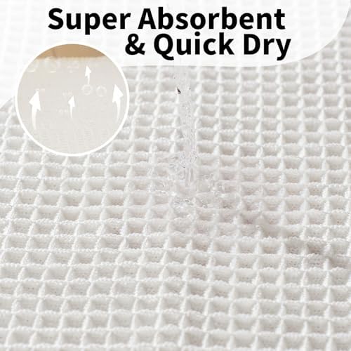 Long White Bathroom Rug, Waffle Bath Mat Runner Non Slip, 24 x 72 - Image 6