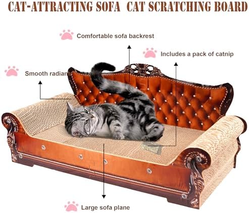 COOZMENT Sofa-Shaped Cat Scratching Couch & Lounge Bed - Image 5