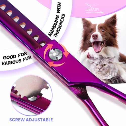 JASON Dog Grooming Scissors Set - 7 in 1 Professional Pet Sharp Shears Kit - Image 3