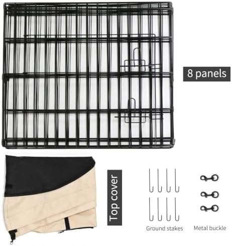 PETIME Foldable Metal Dog Exercise Pen/Pet Puppy Playpen Kennels Yard Fence - Image 6
