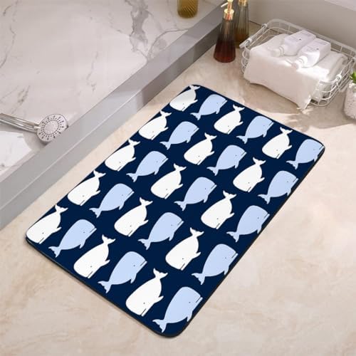 YISUMEI Ocean Whale Bathroom Mat, Non-Slip Super Absorption Bath Carpet - Image 3