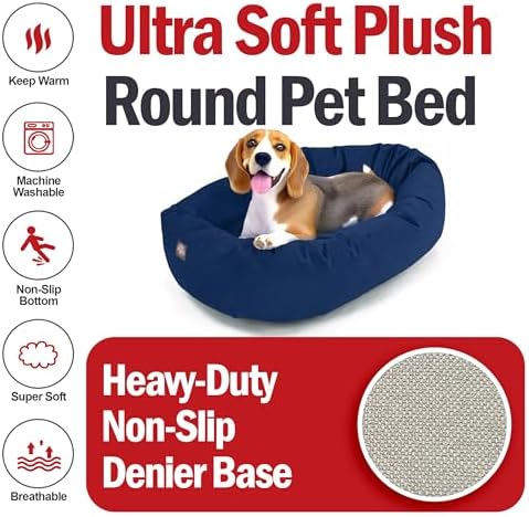 Majestic Pet 32 Inch Suede Calming Dog Bed Washable – Cozy Soft Round Dog Bed - Image 6