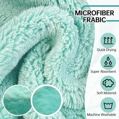Dog Bathrobe, Fast Drying Coat, Super Absorbent Bath Towel Green XS - Image 2