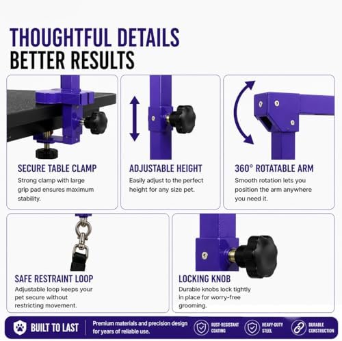 Adjustable Pet Grooming Arm for Dogs & Cats – Foldable Grooming Arm - Image 6