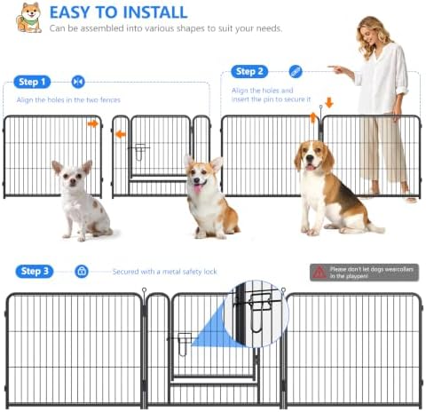 Dog Playpen Outdoor, 32 Inch Height 16 Panels Foldable Dog Pens Outside - Image 5