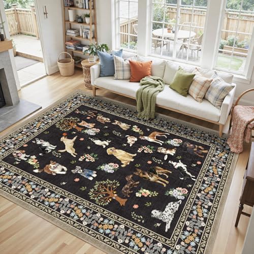 Black Area Rug 5x7 for Living Room Bedroom - Image 4