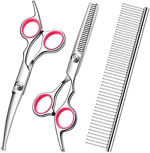 FAIGEO Dog Grooming Scissors Kit, Premium Stainless Steel Dog Shears by FAIGEO