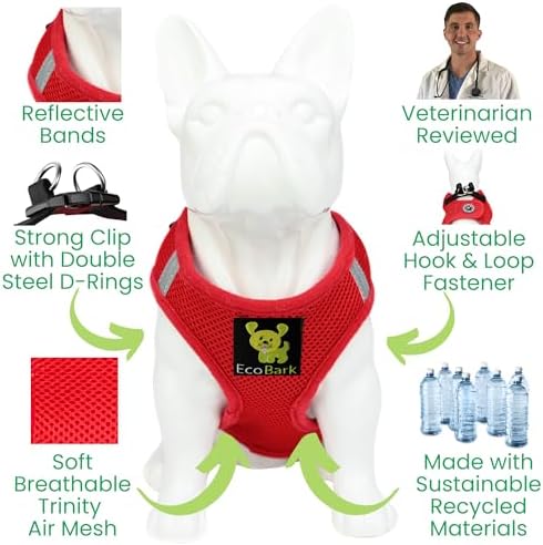 EcoBark Small Dog Harness for Toy Breed Dogs & Puppies, Luxury Mesh - Image 6