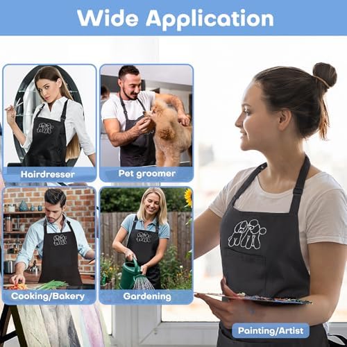Dog Grooming Apron with 4 Pockets, Grooming Apron - Image 5