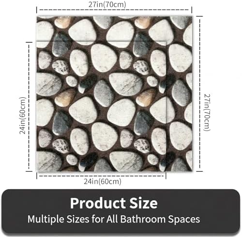 Square Shower Mat Non Slip, 27 x 27 Inch Anti Slip Showr Mat Without Suction - Image 2