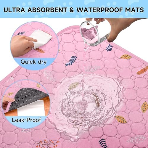 Sunheir 2 Pack Washable Guinea Pig Pee Pads, Absorbent Bedding Training Mat - Image 3