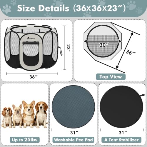Dog Cat Pet Playpen Puppy Crate Cage Indoor Outdoor(White - Image 6