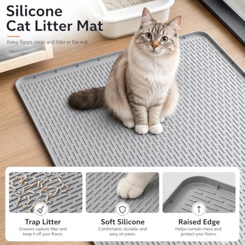 Cat Litter Mat, Waterproof Non Slip, Urine Proof & Easy Clean, Floor Protection - Image 3