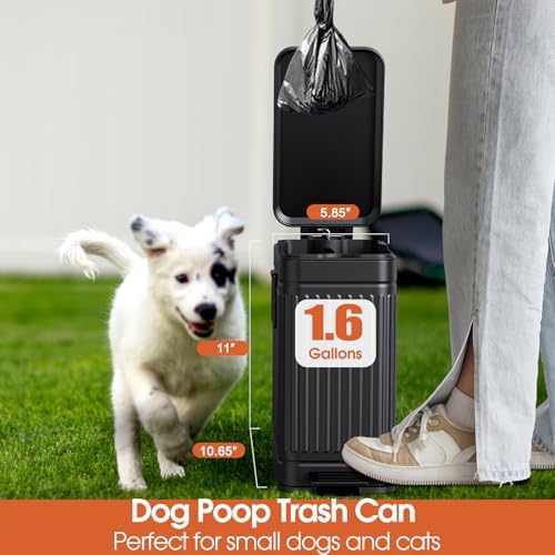 Small Trash Can with Lid, 1.6 Gal Dog Poop Trash Can - Image 3