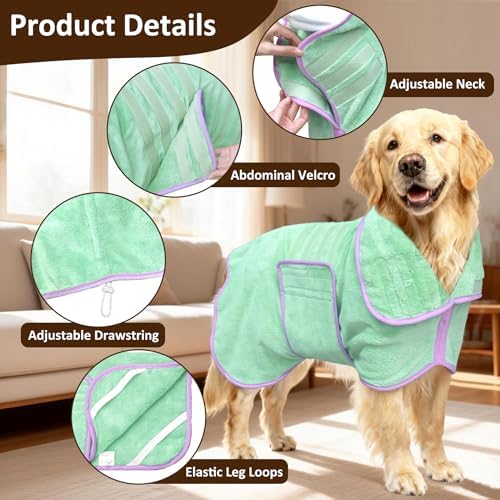 Soft Dog Bathrobe Fast Drying Dog Coat, Super Absorbent Dog Towels - Image 2