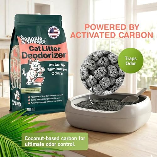 Sprinkle & Sweep: Litter Box Deodorizer Bundle: 8oz Bag, Speed Sifter, 24oz - Image 2