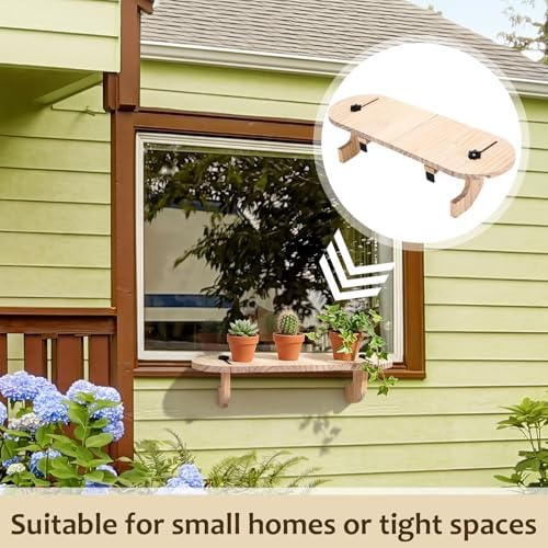 Natural Window Sill Plant Shelf, 21.7 x 7.1 x 5.9 Inch - Image 5
