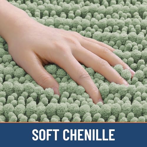 Smiry Bathroom Rugs 30X18, Extra Soft Rubber Backing Chenille Bath Mats - Image 4