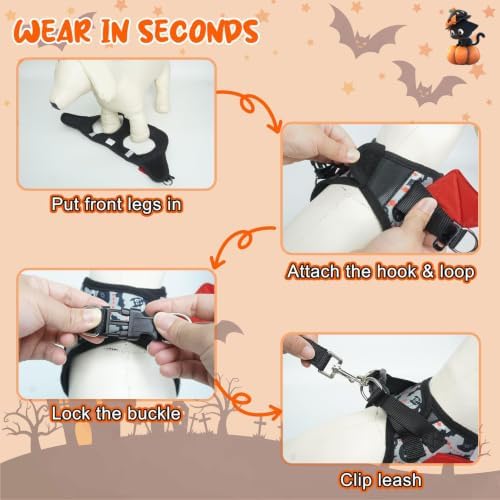 BEAUTYZOO Halloween Dog Harness Medium Sized and Leash Set, No Pull Pet Vest - Image 6