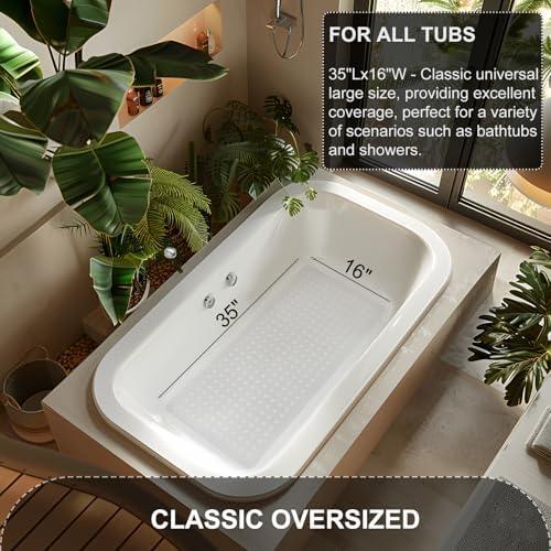 TEESHLY Bath Mat for Tub & Shower, Non Slip Soft Bathmat - Image 5