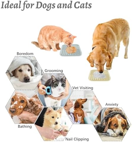 MateeyLife 2PCS Small Lick Mat for Dogs and Cats, Licking Mats for Dog Anxiety - Image 4