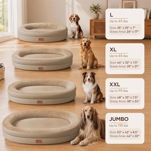Waterproof Orthopedic Dog Bed for Medium Dogs, Light Brown - Image 4