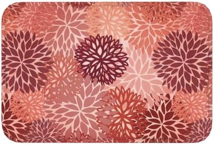 Red Flowers Bath Mat 24x16 Inch Non-Slip Soft Microfiber Bathroom Rugs Washable by Unknown