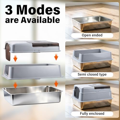 Stainless Steel Litter BoxWith Lid, XXXL Metal Litter Box - Image 5