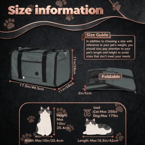 YUDODO 25lbs Cat Carrier Lightproof Soft Sided Pet Carrier - Image 4