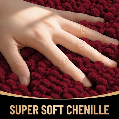 OLANLY Thick Chenille Small Bathroom Rugs Mats 24x16 - Image 2
