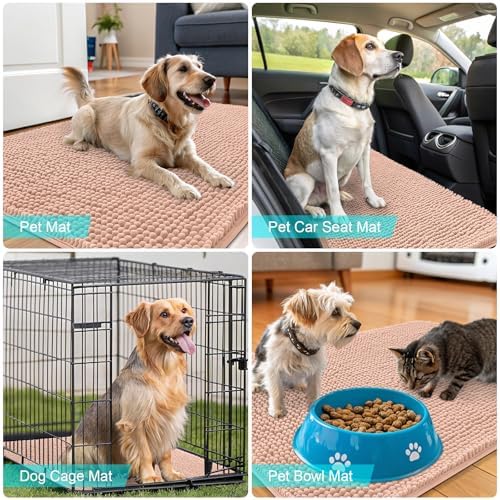 OLANLY Dog Door Mat for Muddy Paws 47x20, Super Absorbent Chenille Mud Mat - Image 7