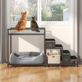 Saudism Pet Bunk Bed with Removable Stairs and 2 Drawers, Dogs/Cats Window Perch by Saudism