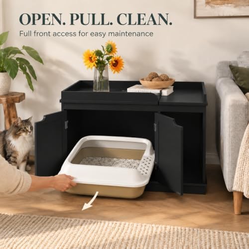 PUPETPO Cat Litter Box Furniture, Hidden Litter Box - Image 3
