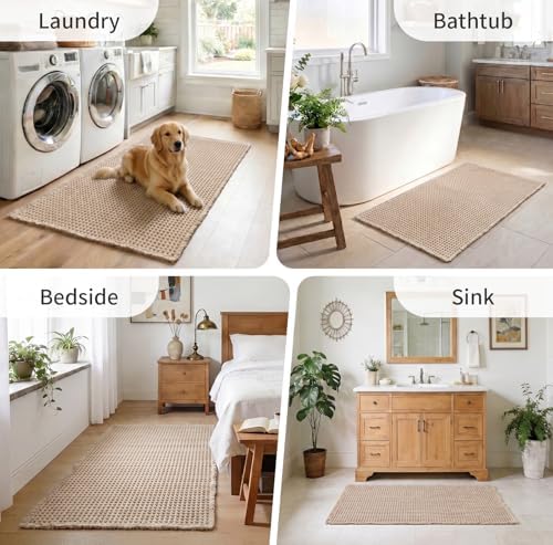 ILANGO Upgraded Waffle Bath Rug 24x36, Super Absorbent Non Slip Bath Mat - Image 6