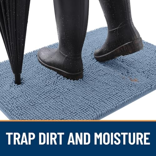OLANLY Dog Door Mat for Muddy Paws 40x32, Super Absorbent Chenille Mud Mat - Image 2