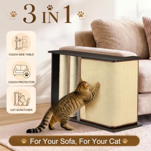 Cat Corner Side Table Scratcher, 3-in-1 Sofa Protector from Cat Claws - Image 2
