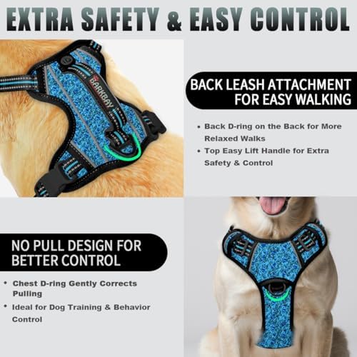 BARKBAY No Pull Dog Harness Large Step in Reflective Dog Harness - Image 3