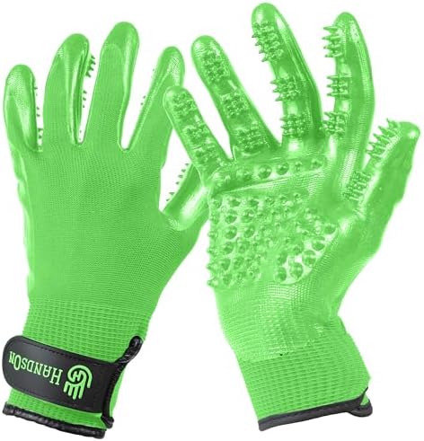 H HANDSON Pet Grooming Gloves by HandsOnPatentedOriginalGroomingBathingGloves