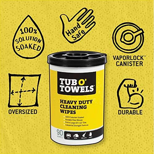 Tub O' Towels TW90 Heavy-Duty 10" x 12" Size Multi-Surface Cleaning Wipes - Image 3