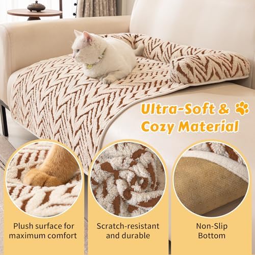 Calming Dog Bed Mats with Neck & Head Support, 31.5 x 23.62 inch Khaki - Image 2