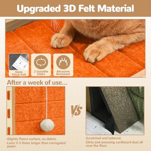 Felt Cat Scratcher for Indoor Cats, 28.4 Inch - Image 2