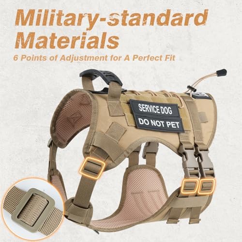 No Pull Tactical Dog Harness Medium Sized Dog, Service Dog Vest - Image 5
