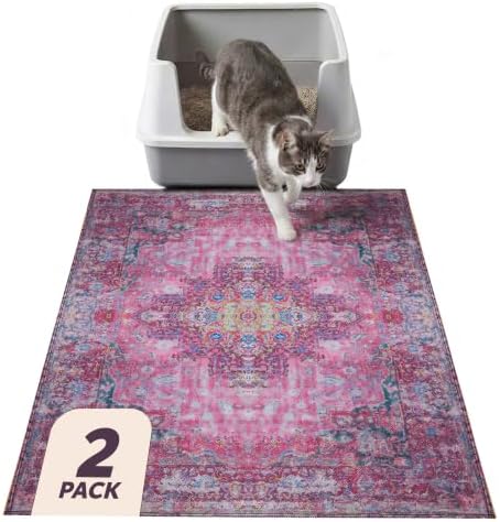 Lovewag Cat Litter Mat, Litter Box Mat, Mystic Fuchsia, 2 Pack by Lovewag