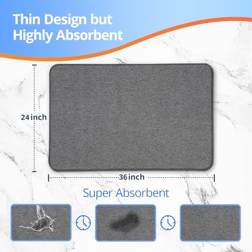 Upgraded Bath Mat 24x36Inch, Thin Bath Mats Rugs - Image 2